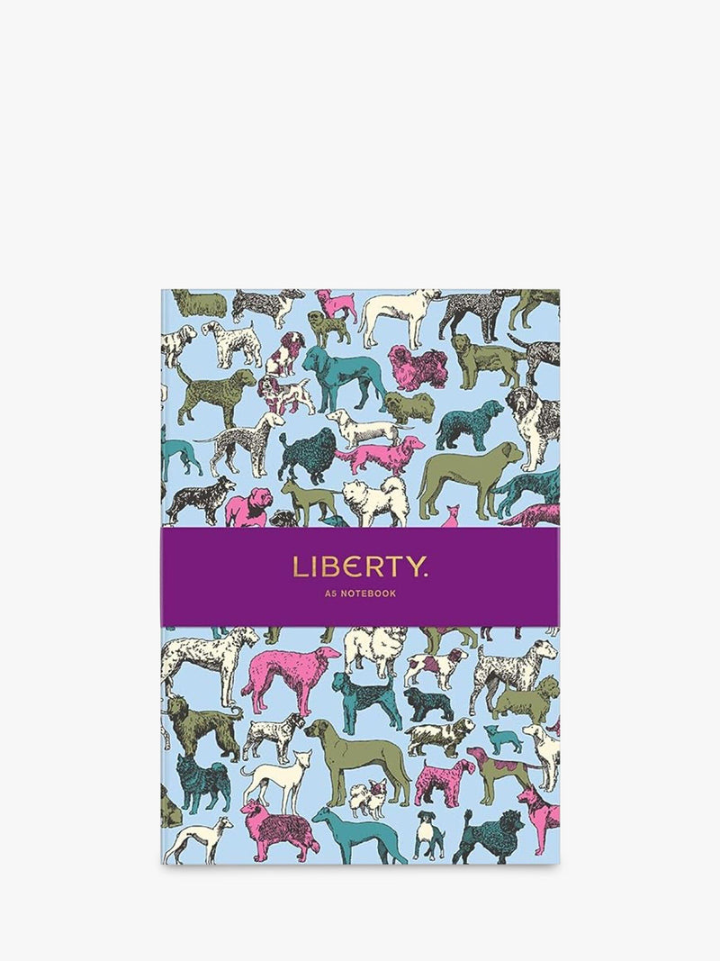 Liberty London A5 dog-themed floral print notebook, UK version