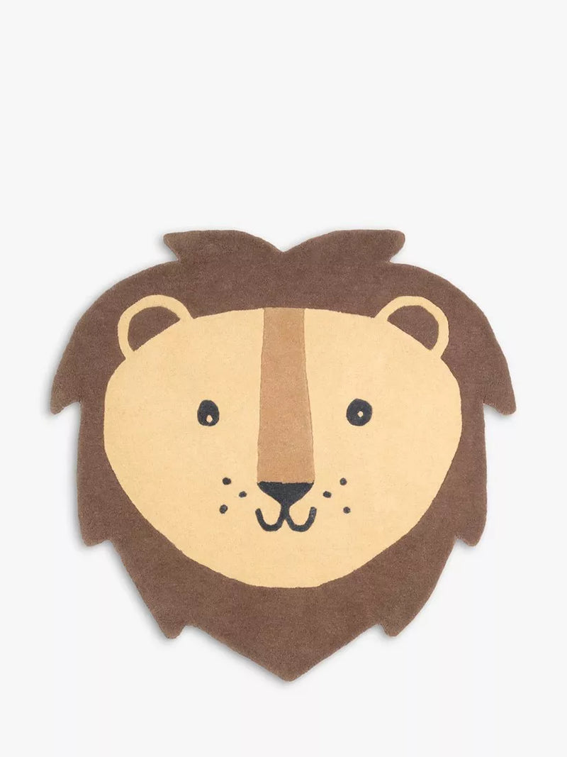 Great Little Trading Co lion face wool rug 105x103cm (British brand)