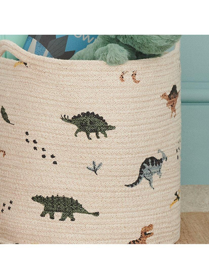 Great Little Trading Co dino print storage basket natural multi (British brand)