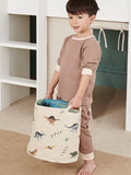 Great Little Trading Co dino print storage basket natural multi (British brand)