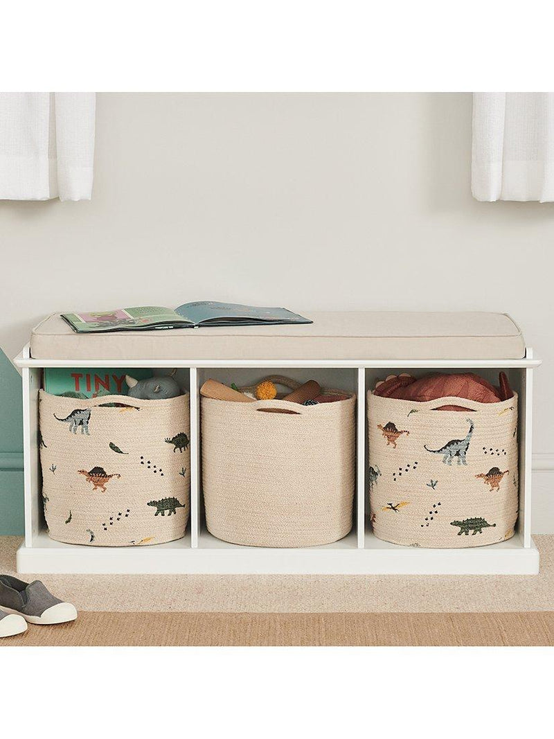 Great Little Trading Co dino print storage basket natural multi (British brand)