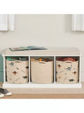 Great Little Trading Co dino print storage basket natural multi (British brand)