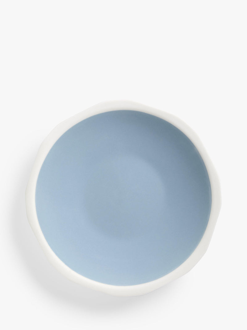 Shaped Fine China Side Plate with Contrasting Rim 19cm