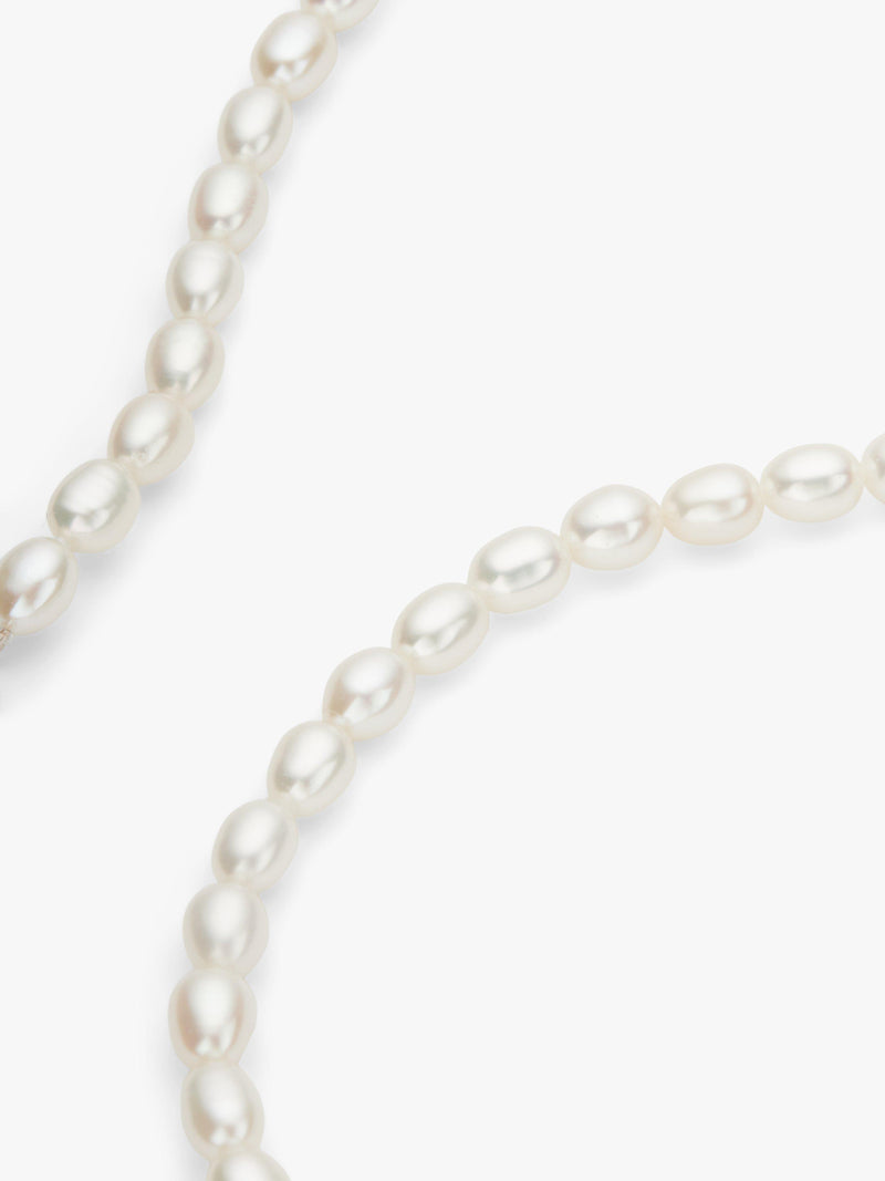 Lido freshwater pearl necklace in sterling silver - British product