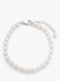 Lido freshwater pearl rice beaded bracelet silver, UK version