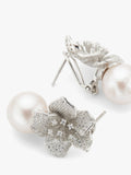 Lido freshwater pearl cubic zirconia drop earrings, silver, British product