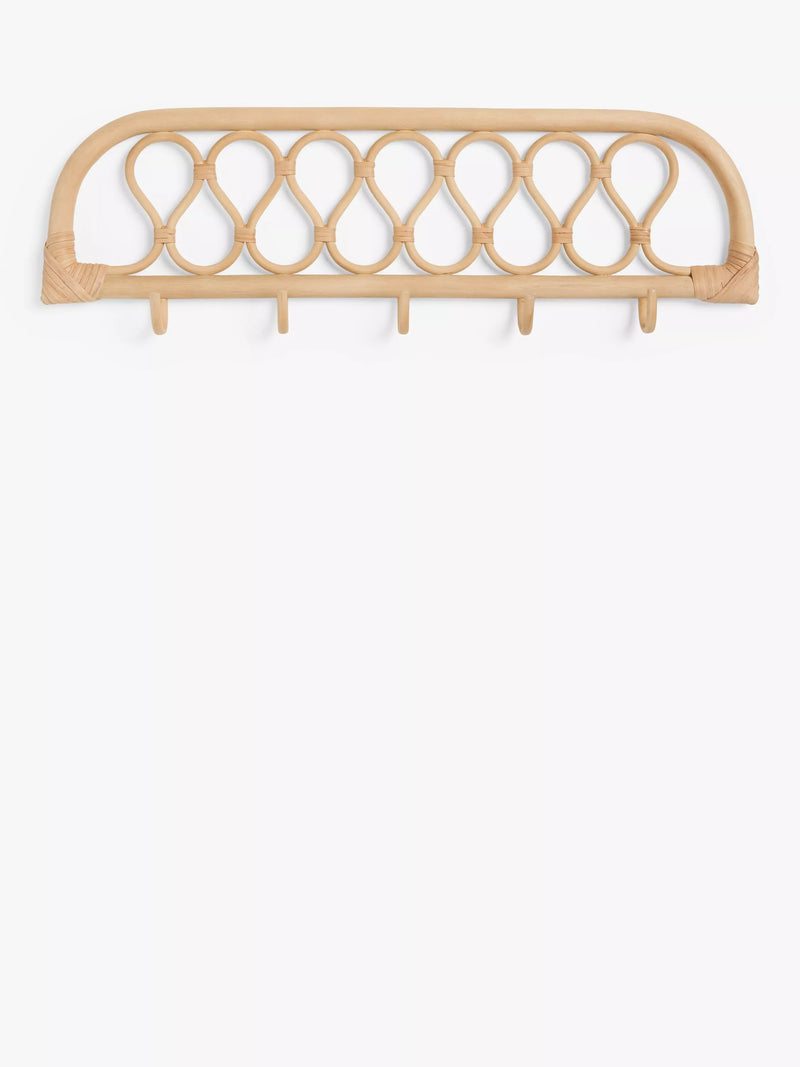 John Lewis rattan wall hooks natural finish, imported from the UK