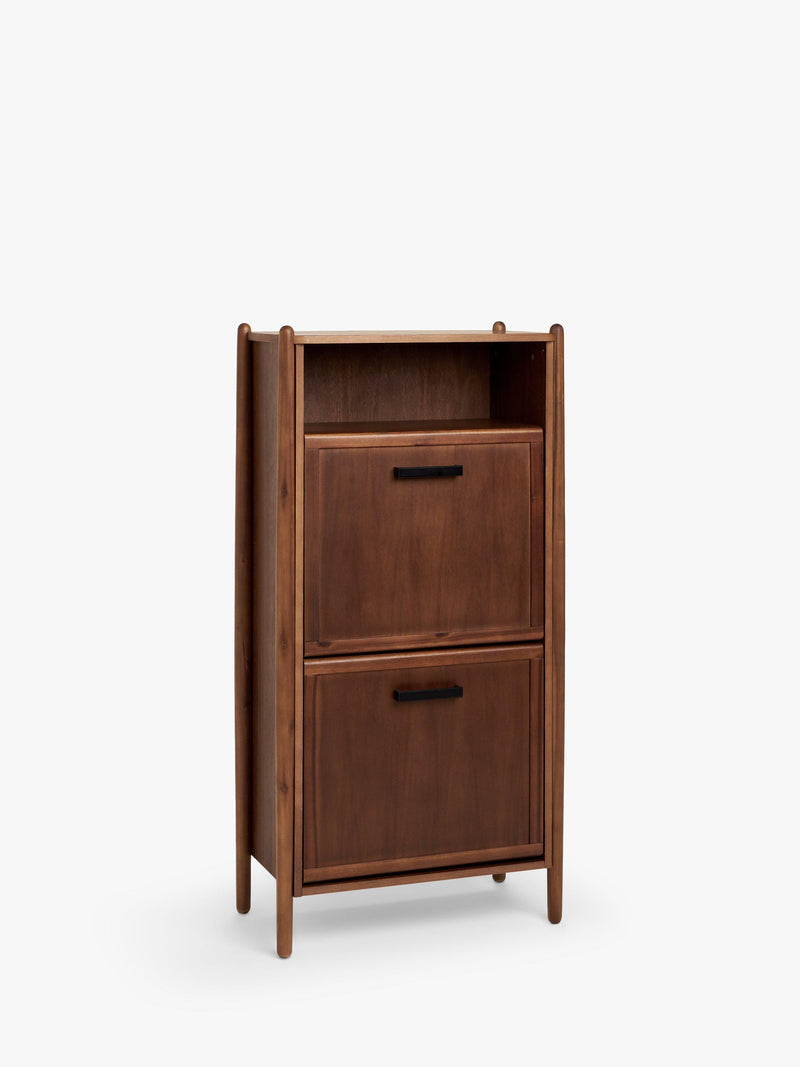 John Lewis Mid Century Shoe Cabinet, 2 Tier, Natural Honey, UK version
