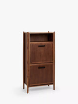John Lewis John Lewis Mid Century Shoe Cabinet, 2 Tier, Natural Honey Shoe Storage Cabinet- Buy online at McGrocer