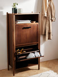John Lewis Mid Century Shoe Cabinet, 2 Tier, Natural Honey, UK version