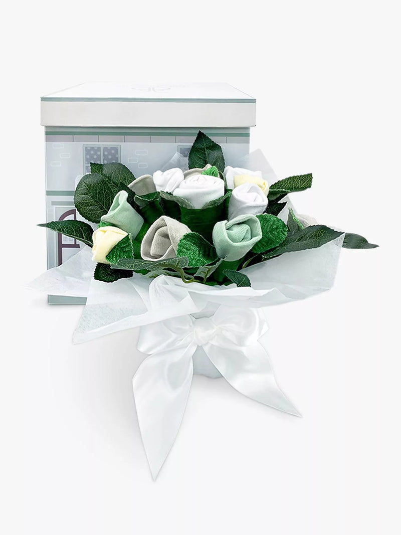 Babyblooms Willkommens-Babykleidungs-Posy-Strauß, 0–6 Monate