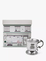 John Lewis Silver Pewter Christening Cup with Teddy Bear Motif- Buy online at McGrocer