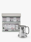 Babyblooms silver Christening pewter tankard with teddy bear motif - British product