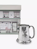 Babyblooms silver Christening pewter tankard with teddy bear motif - British product
