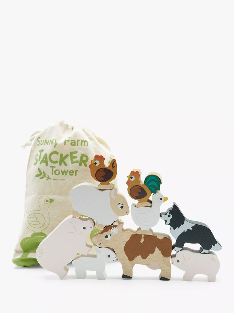 Animal Stacking Toy with FSC-Certified Wood and Child-Safe Colors