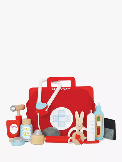 John Lewis Vintage-Style Wooden Doctor's Play Set with 9 Accessories- Buy online at McGrocer