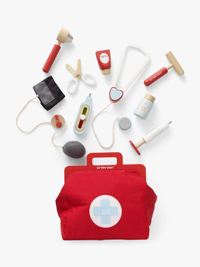 Le Toy Van wooden doctor set with vintage bag and accessories, UK version