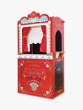 Le Toy Van wooden puppet theatre with stage curtains and scenario windows, UK version