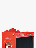 Le Toy Van wooden puppet theatre with stage curtains and scenario windows, UK version