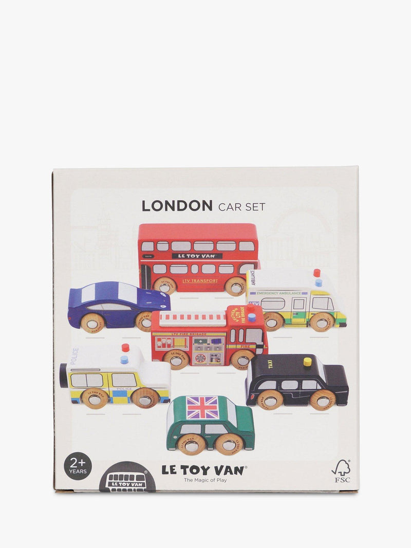 Le Toy Van London wooden toy car set, UK version