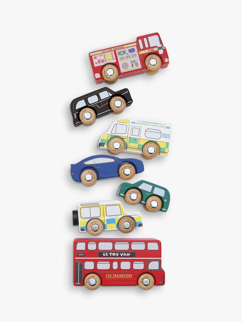 Le Toy Van London wooden toy car set, UK version