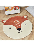 Great Little Trading Co fox face wool rug 100cm - British product