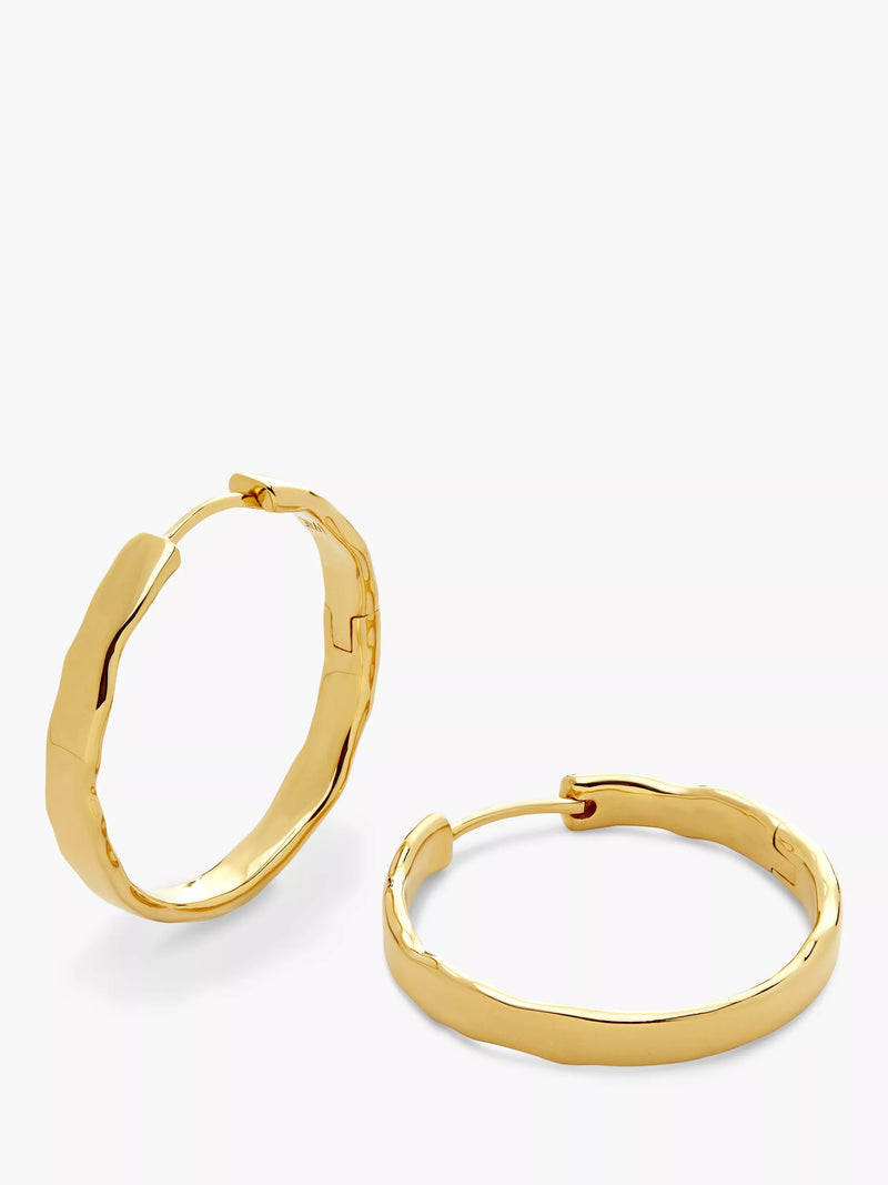 Monica Vinader gold medium hoop earrings - British product