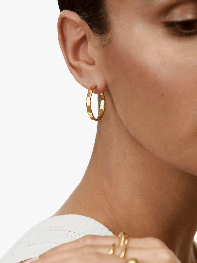 Monica Vinader gold medium hoop earrings - British product