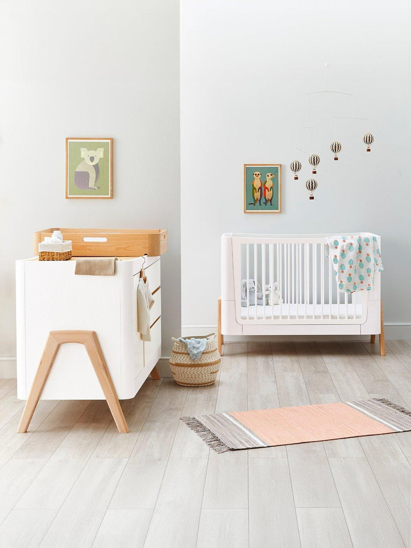 Gaia Baby cot bed dresser wardrobe bundle 3-piece, UK version