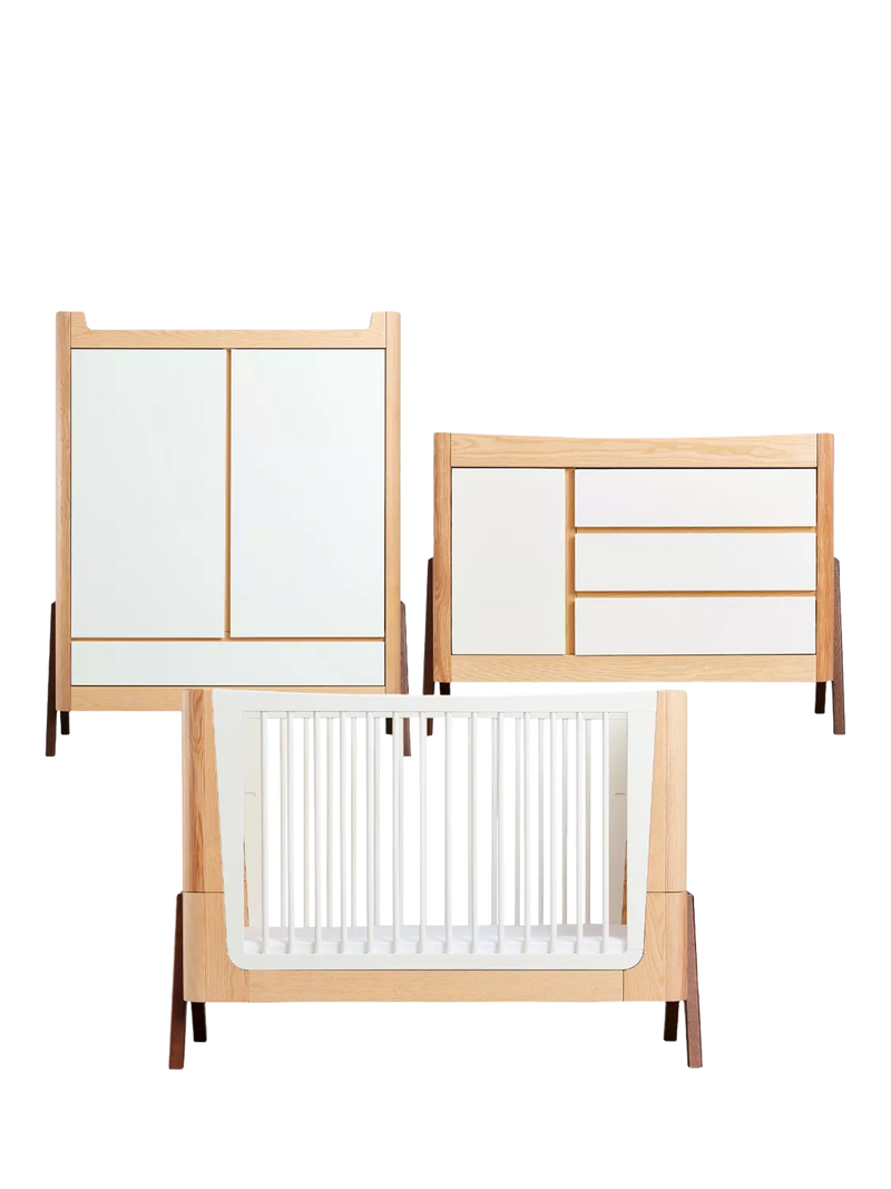 Gaia Baby Hera Cotbed, Wardrobe and Dresser Bundle - Natural