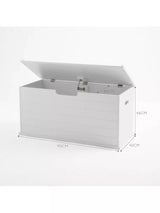 John Lewis Great Little Trading Co Classic Toy Box with Cushion, White/Grey- Buy online at McGrocer