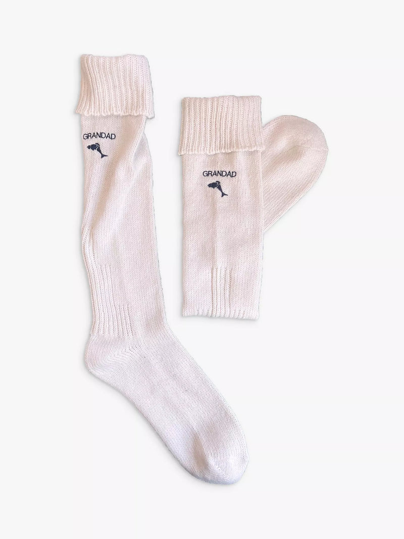 Solesmith personalised wool fishing socks cream (British brand)