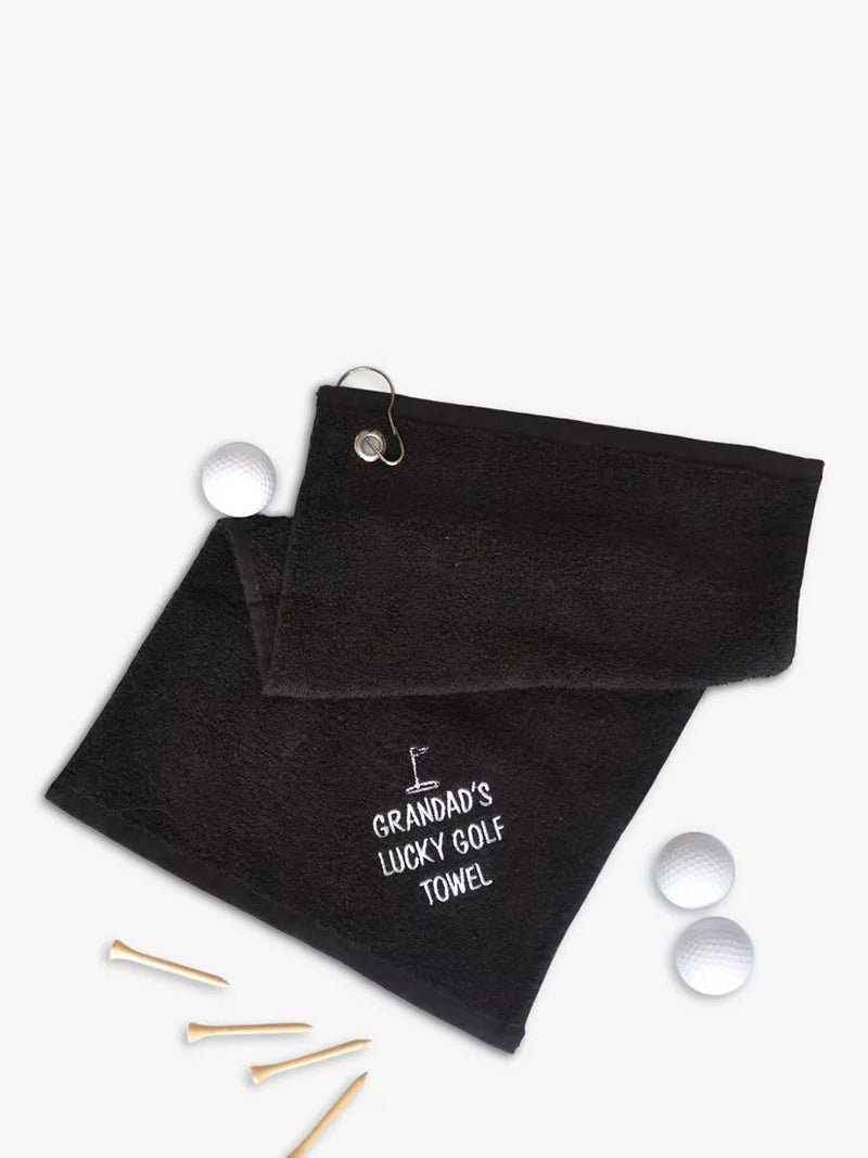 Solesmith personalised black golf towel (British brand)