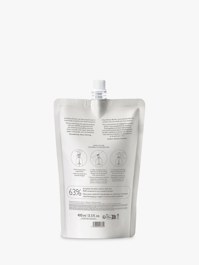 Molton Brown Fiery Pink Pepper hand wash refill 400ml, imported from the UK