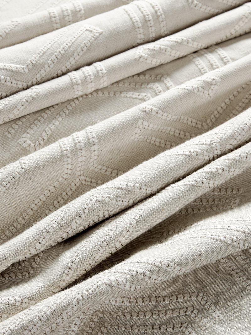 John Lewis Izel Embroidery Furnishing Fabric Natural, imported from the UK