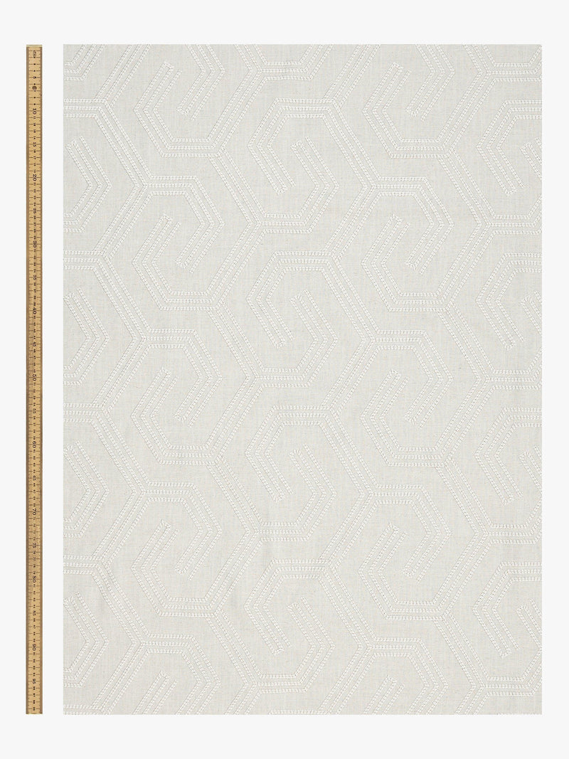 John Lewis Izel Embroidery Furnishing Fabric Natural, imported from the UK