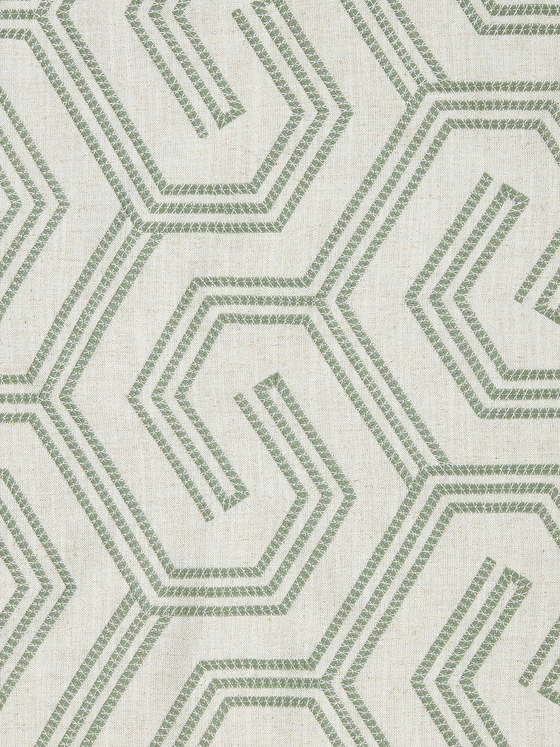 John Lewis Izel Embroidery Furnishing Fabric, Myrtle Green
