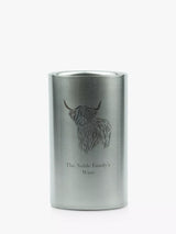 John Lewis Totally About You Personalised Highland Cow Silver Stainless Steel Wine Cooler- Buy online at McGrocer