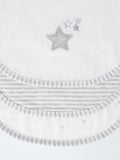 John Lewis baby bib grey star stripe pack of 3, UK version