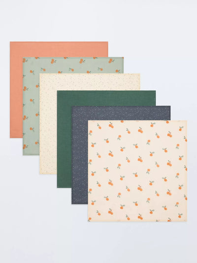 John Lewis John Lewis Oranges Spot Print Muslin Squares Baby Muslin Cloths Pack of 6- Buy online at McGrocer