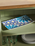 John Lewis fine china rectangular serving platter in blue and multi pattern, 28.5cm, UK version