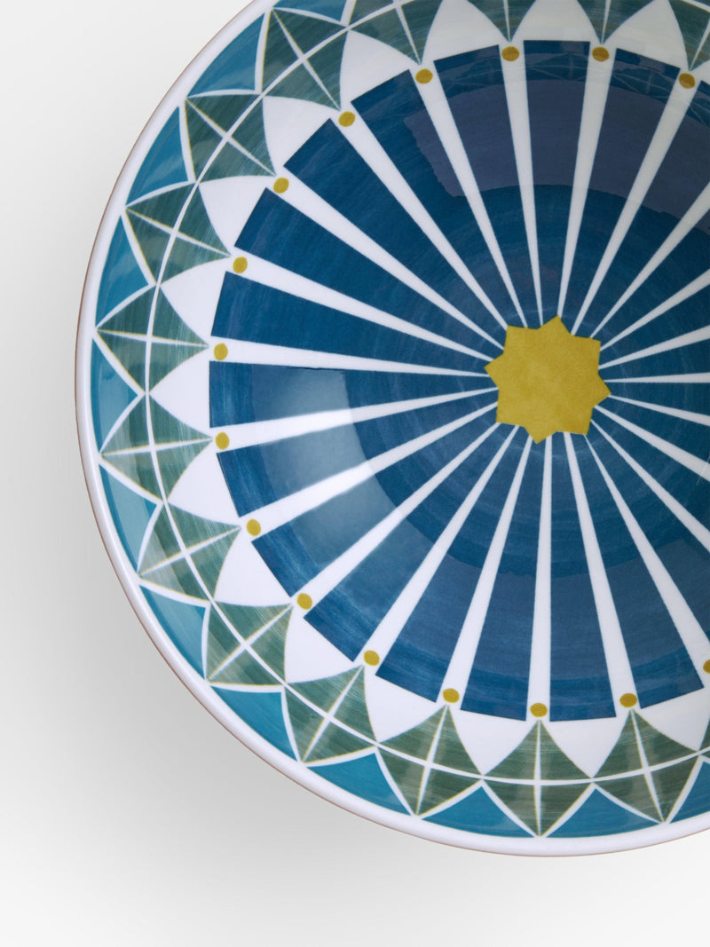 John Lewis Lisbon Fine China Serve Bowl 20cm Red Multi, UK version