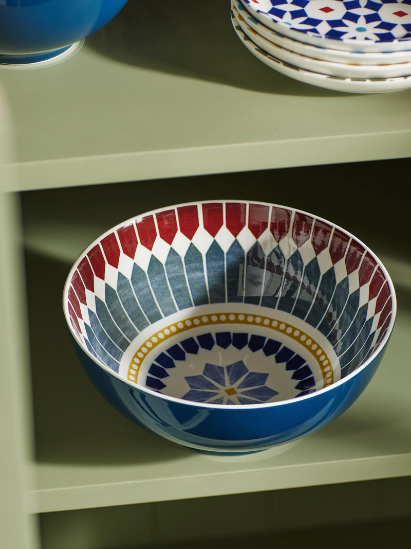John Lewis fine china serving bowl blue/multi 20cm, UK version