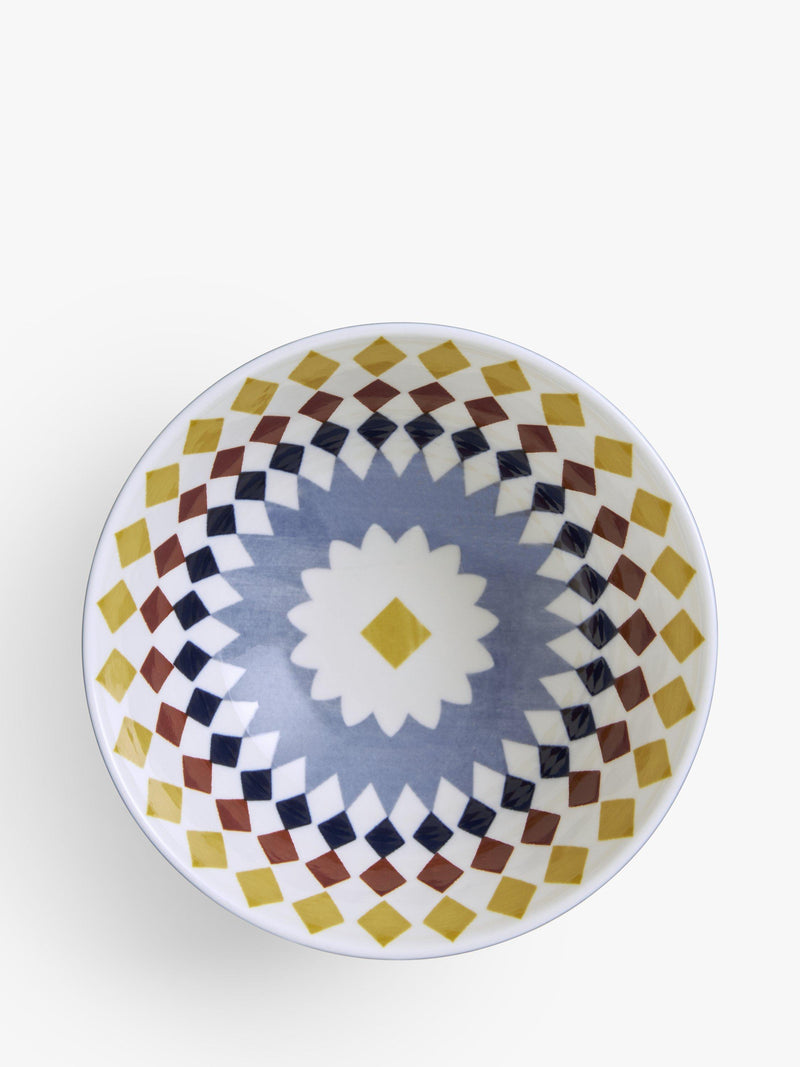 John Lewis fine china cereal bowl 15cm blue multi - British product