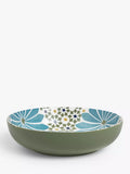 John Lewis fine china serve bowl green multi geometric 30cm - British product