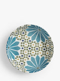 John Lewis fine china serve bowl green multi geometric 30cm - British product