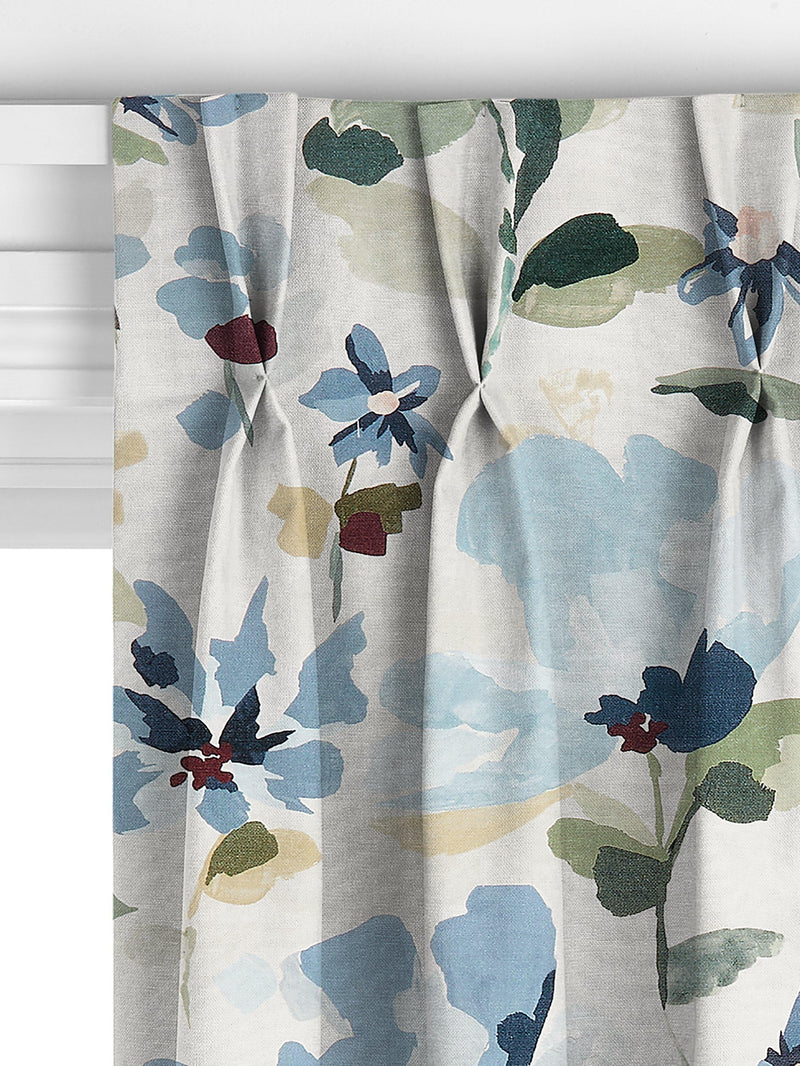 John Lewis Fleur made to measure curtains Lake Blue, imported from the UK