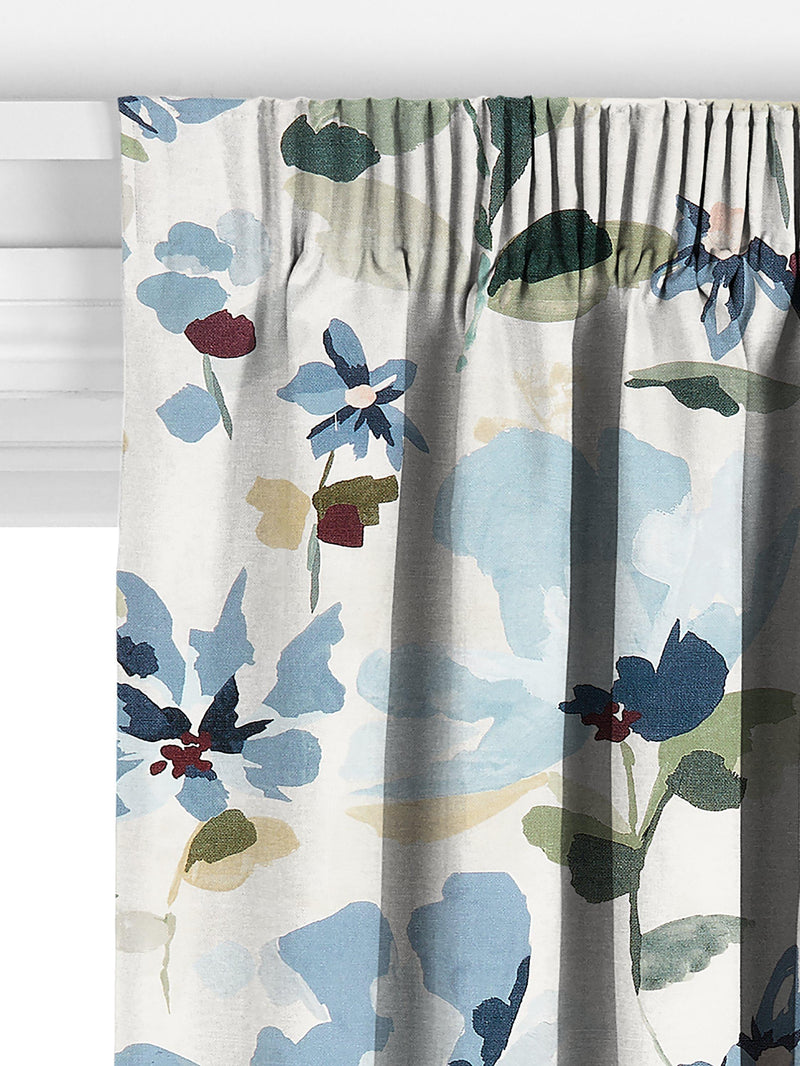 John Lewis Fleur made to measure curtains Lake Blue, imported from the UK
