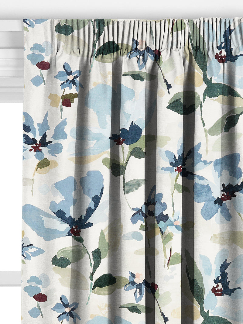 John Lewis Fleur made to measure curtains Lake Blue, imported from the UK