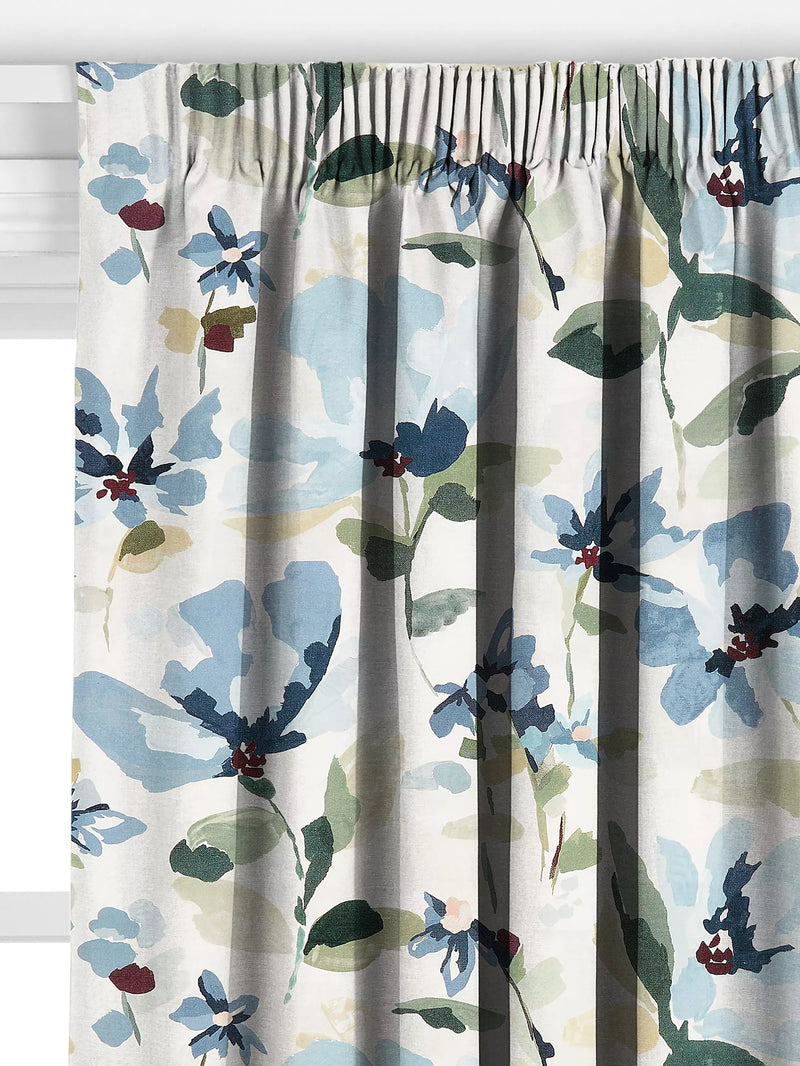 John Lewis Fleur made to measure curtains Lake Blue, imported from the UK